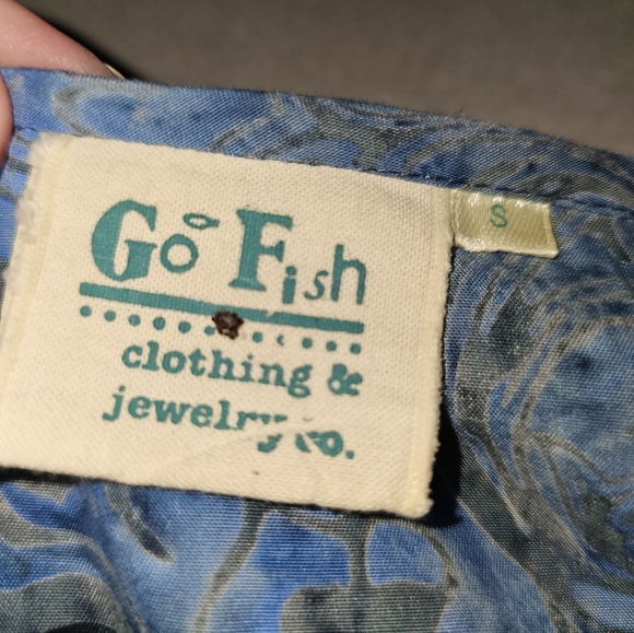 Go Fish, Women's Size Small Elegant Blue Floral Dress - Picture 11 of 12